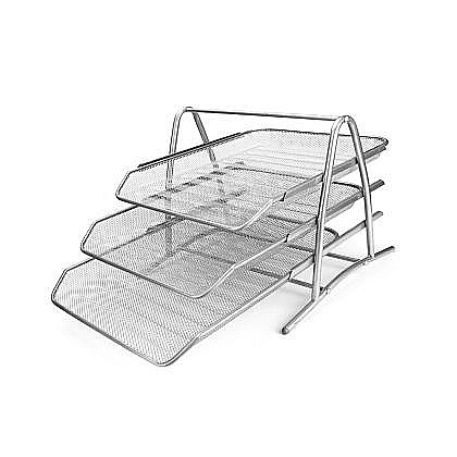 Suporturi și tăvițe documente - Mesh 3 Tavite Suport Documente Argintiu 35*27.8*29Cm Of198