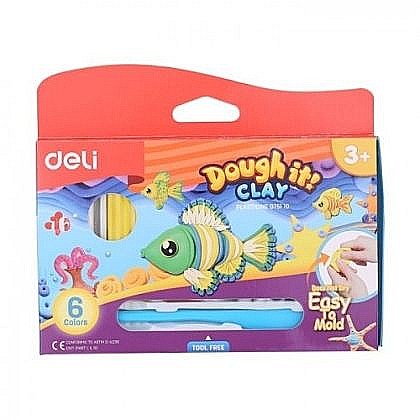 Plastilină - Plastilina 6 culori 120g deli dled75110