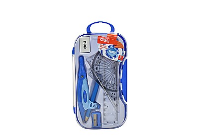 Truse geometrie - Trusa geometrie 7 piese cutie plastic Deli