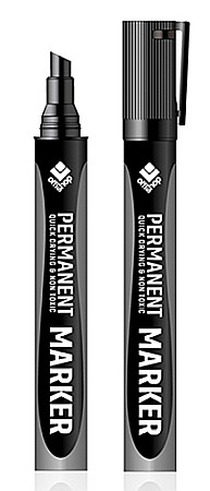 Markere și textmarkere - Marker permanent tesit negru 3-5 mm Offishop