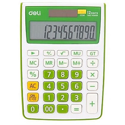 Birotică și accesorii birou - Calculator birou 12dig alb-verde 1238 deli dle1238g+++