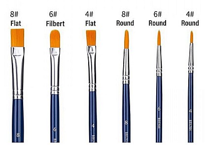 Artă și creativitate - Set 6 pensule (nr 4,6,8) deli dle73885