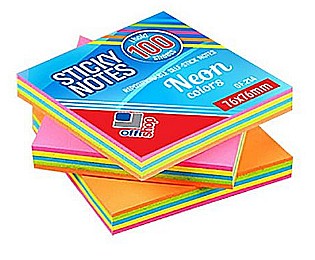 Papetărie și articole din hârtie - Notes adeziv neon 75x75mm multicolor 28678