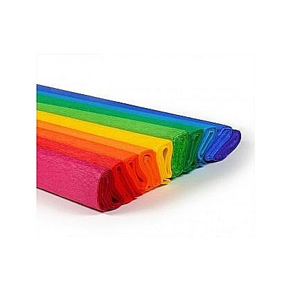 Hârtie pentru lucru manual - Hartie creponata mini 200x25cm curcubeu 10 bucati /set Koh I Noor