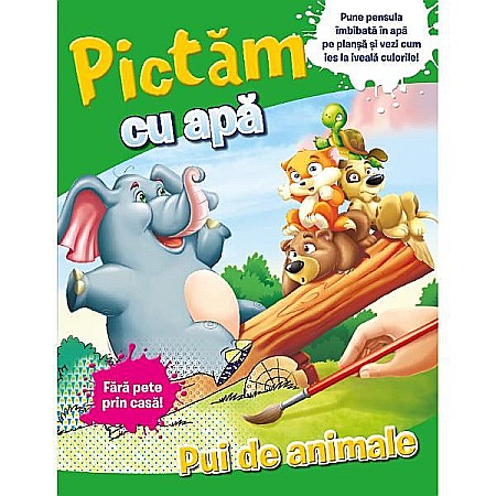 Hobby și activități pentru copii - Pictăm cu apă. Pui de animale