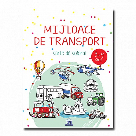 Cărți - Mijloace de transport – 3-4 ani – carte de colorat