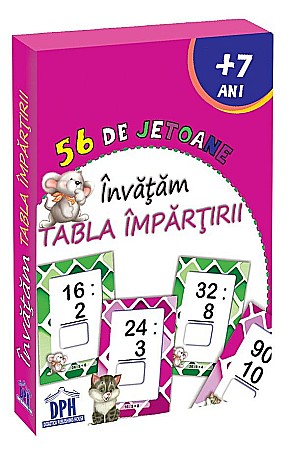 Culegeri și materiale auxiliare - Invatam tabla impartirii - 56 de jetoane