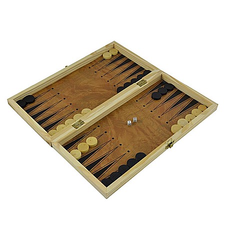 Jocuri de societate - Set sah / table lemn 34x34 cm