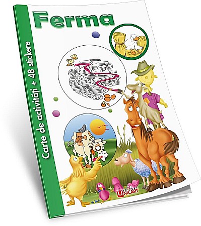 Hobby și activități pentru copii - Activitati+stickere-ferma