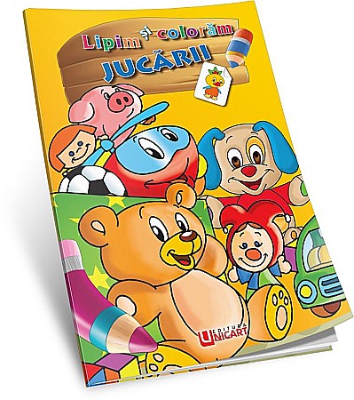 Cărți de colorat - Lipim si coloram - Jucarii