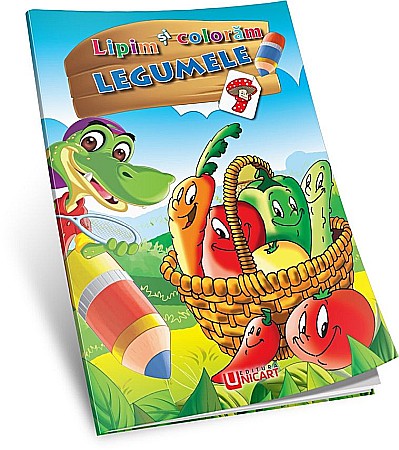 Cărți de colorat - Lipim si coloram - Legumele