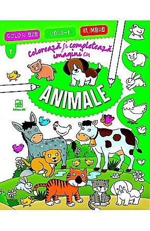 Cărți - Colorează și completează imagini cu animale