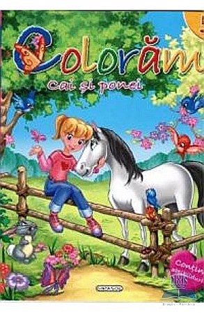 Cărți de colorat - Coloram 5- cai si ponei