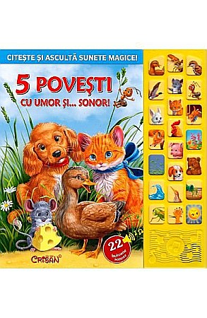 Cărți ilustrate și interactive - 5 povești cu umor și sunet – 22 butoane
