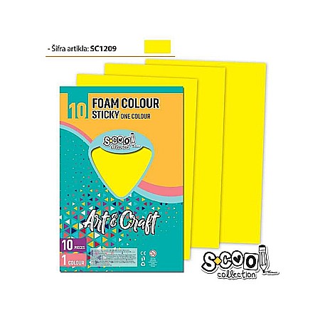 Hârtie pentru lucru manual - Hartie buretata adeziva galbena 20x30 cm 1 coala S-Cool