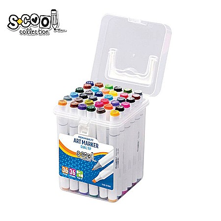 Markere cu 2 capete 6mm-3mm 36 culori S-COOL [1]