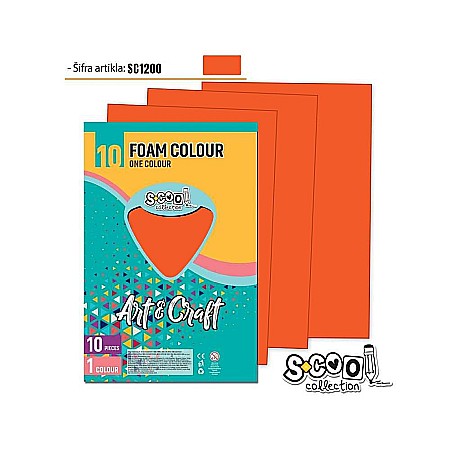 Hârtie pentru lucru manual - Hartie buretata portocalie 20x30 cm 1 coala S-Cool