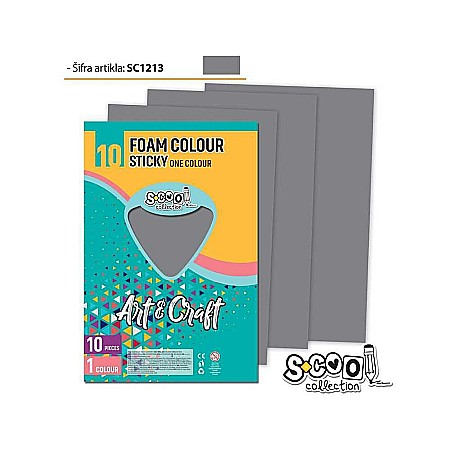 Hârtie pentru lucru manual - Hartie buretata adeziva gri deschis 1 coala S-Cool