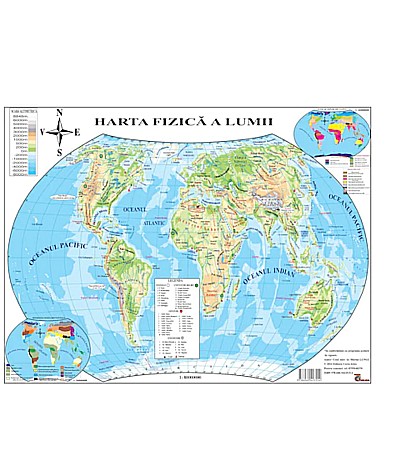 Ghiduri și hărți - Harta fizica si politica a lumii