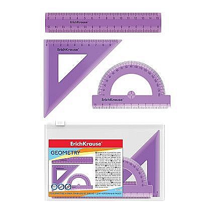 Truse geometrie - Set de Geometrie Erich Standard în Culoarea Mov 52992