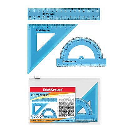 Truse geometrie - Set de Geometrie Erich Standard în Culoarea Albastru 52991