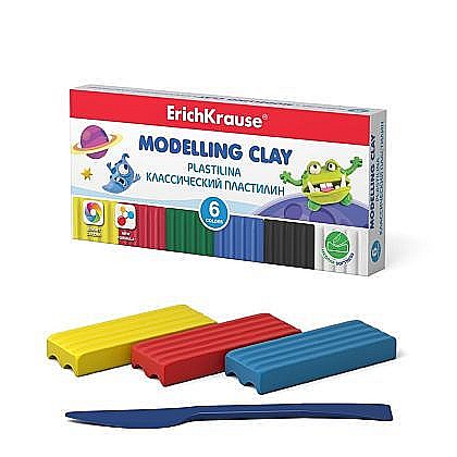 Plastilină - Plastilina monster 6 cul 90gr ustensile modelaj ErichKrause
