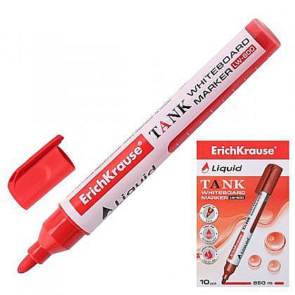 Rechizite școlare - Marker tabla alba cerneala lichida rosu lw-600 erich 48776