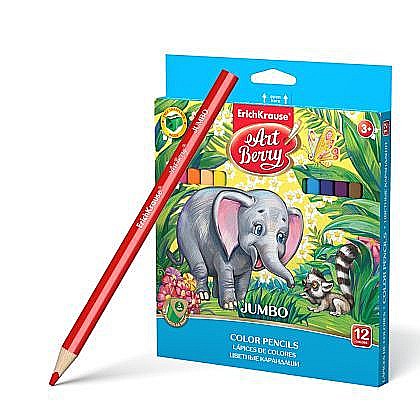 Creioane colorate - Creioane Colorate 12/Set Jumbo cu Ascutitoare Erich 32474