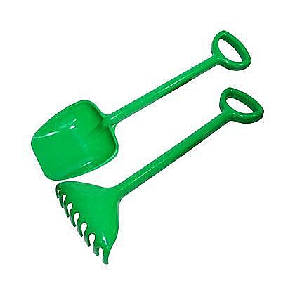 Jucării și jocuri - Lopata+grebla,2buc/set,verzi 16025-4 robentoys 33394
