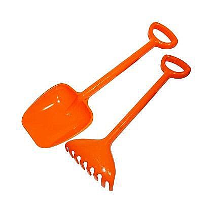 Sport și activități în aer liber - Lopata si grebla plastic 2/set portocaliu Roben Toys