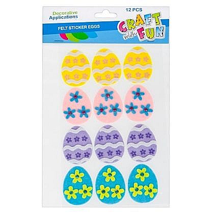 Accesorii craft - Accesorii creatie mega creative sticker fetru oua 6cm paste 12/set
