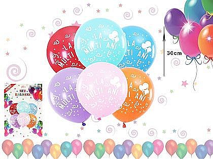 Articole Party - Set baloane la multi ani 6/set 30cm 061387