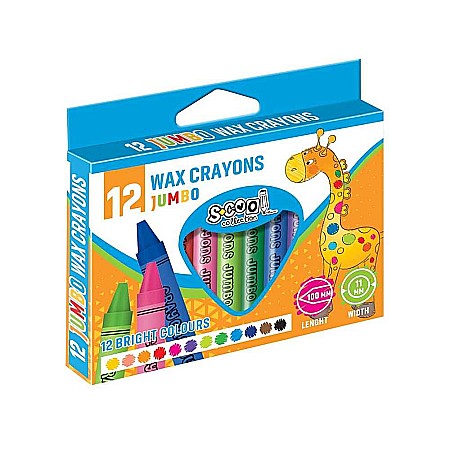 Creioane cerate - Creioane Cerate Jumbo 12 culori S-Cool