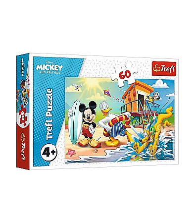 Jocuri educative și de societate - Puzzle Trefl 60 Distractie pe plaja cu Mickey Mouse 17359