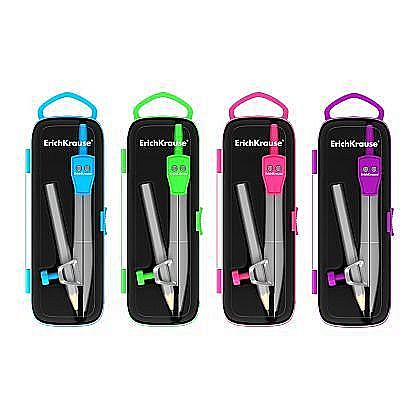 Compasuri - Compas Metallic cu Creion în Etui Plastic Erich 45026