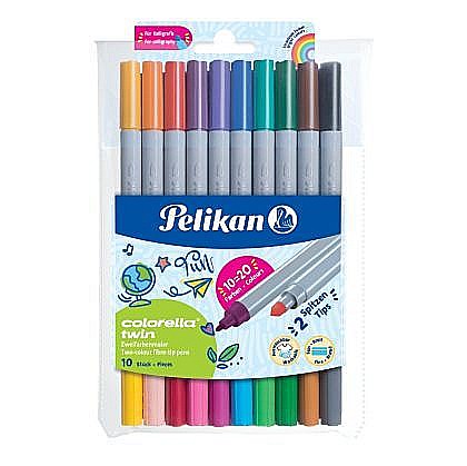 Promoții de Toamnă - Carioca 20 culori bicolore Colorella Twin C304 Pelikan