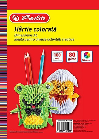 Rechizite școlare - Hartie color A4 80 gr 100 coli / top diverse Herlitz