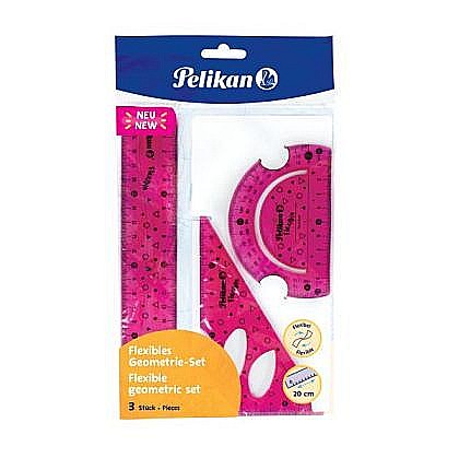 Truse geometrie - Set de Geometrie Flexibil, Roz, 3 Piese 700917