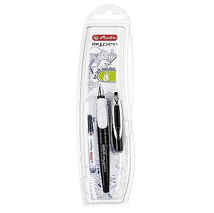 Stilouri școlare - Stilou My.Pen penita L corp negru/alb Herlitz
