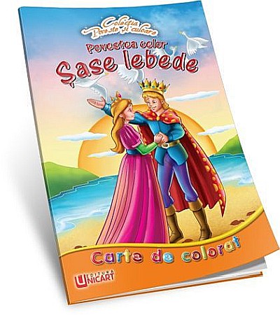 Cărți - Carte de colorat Povestea celor șase lebede – Hello Friend