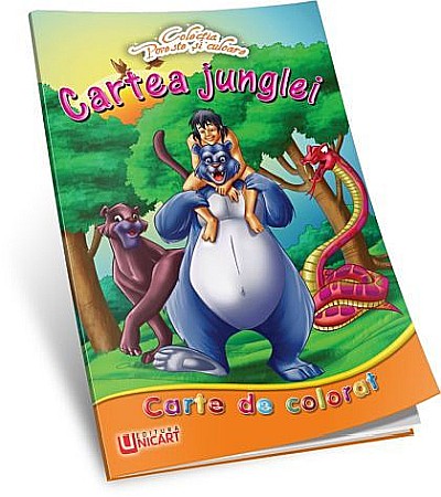 Cărți - Carte de colorat Cartea junglei – Hello Friend