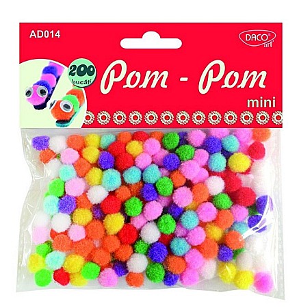 Artă și creativitate - Accesorii craft 200/set Pom-Pom mini Daco
