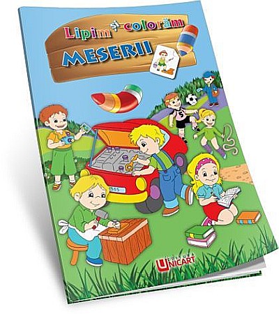 Cărți pentru copii - Lipim si coloram meserii