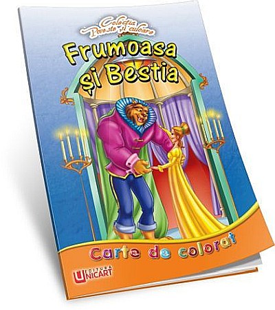Cărți - Carte de colorat - Frumoasa si bestia – Hello Friend