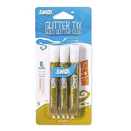 Craft și modelaj - Lipici lichid glitter Junior auriu 3/set 131151