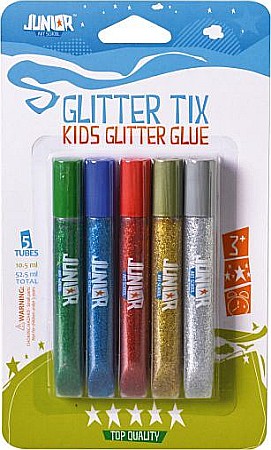 Lipici și adezivi - Lipici lichid glitter 5 culori Junior 131150
