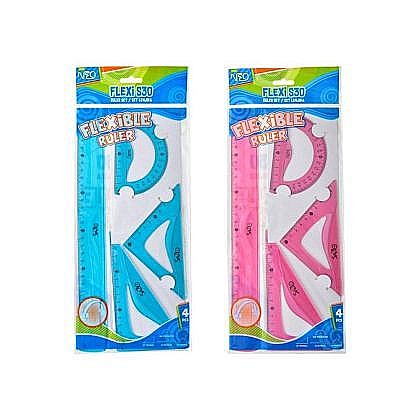 Accesorii geometrie și matematică - Set de Geometrie Flexibil, 30cm, 4 Piese 117111