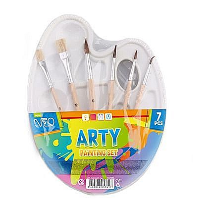 Pahare și palete pictură - Set paleta pictura + 6 pensule 117045