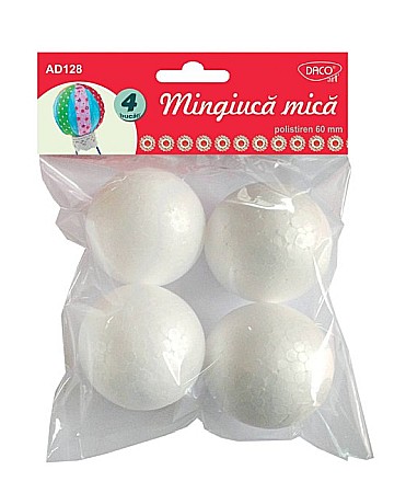 Artă și creativitate - Accesorii craft adr128 bile polistiren 4/set daco
