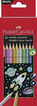 Creioane colorate - Creioane colorate metalizate 10 culori Faber-Castell